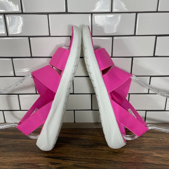 CROCS LiteRide Stretch Womens Sz 10 Shoes Electric Pink Open Toe Strappy Sandals - Picture 7 of 14